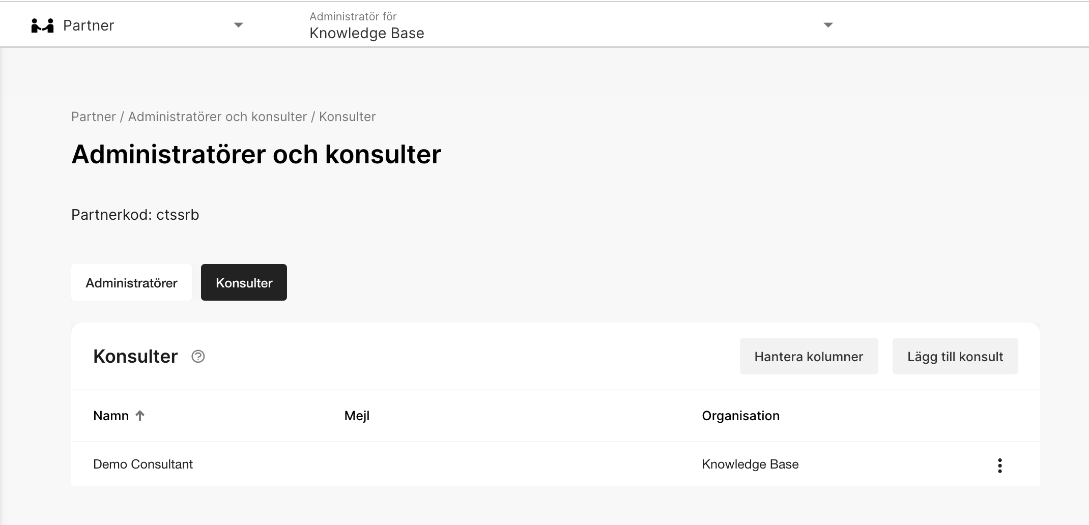 Konsult på organisationen