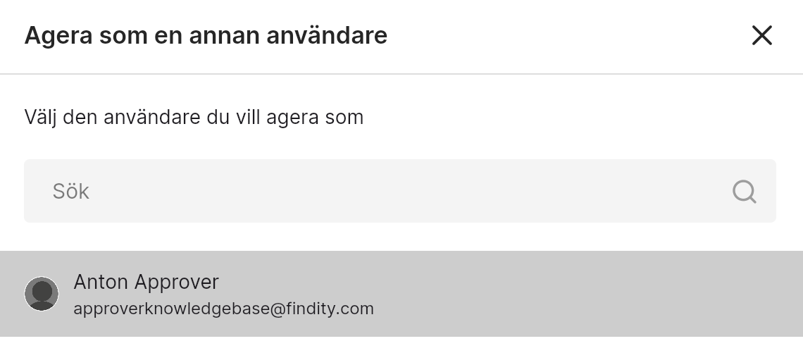 Välj användare