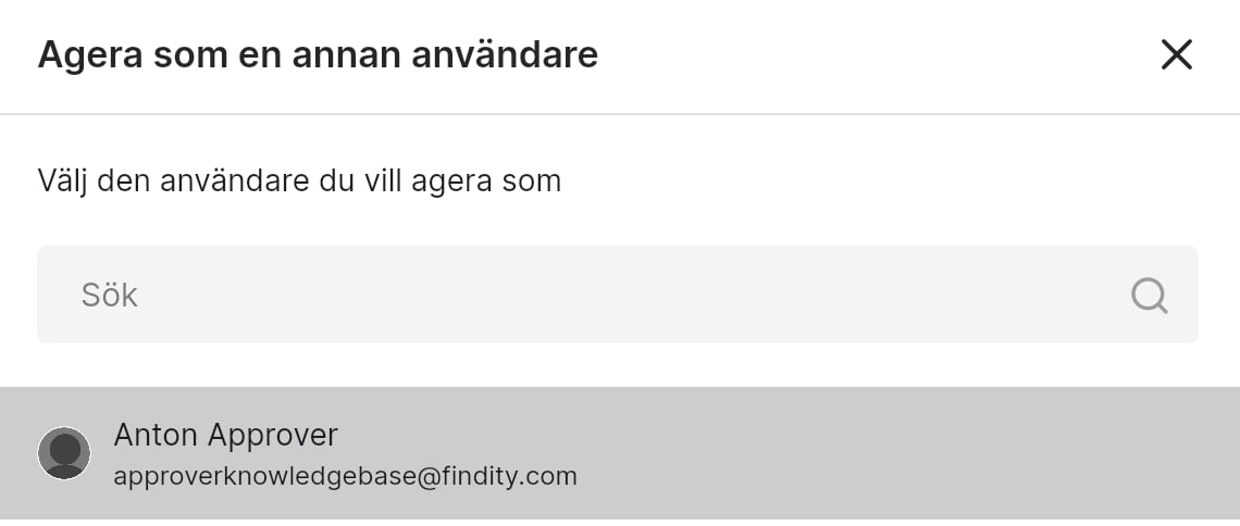 Välj användare