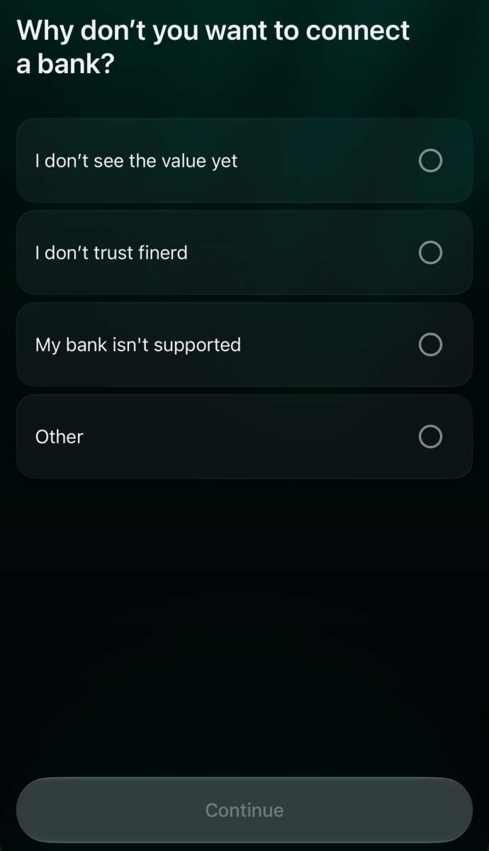 Choose a reason for skipping, then tap Continue.
