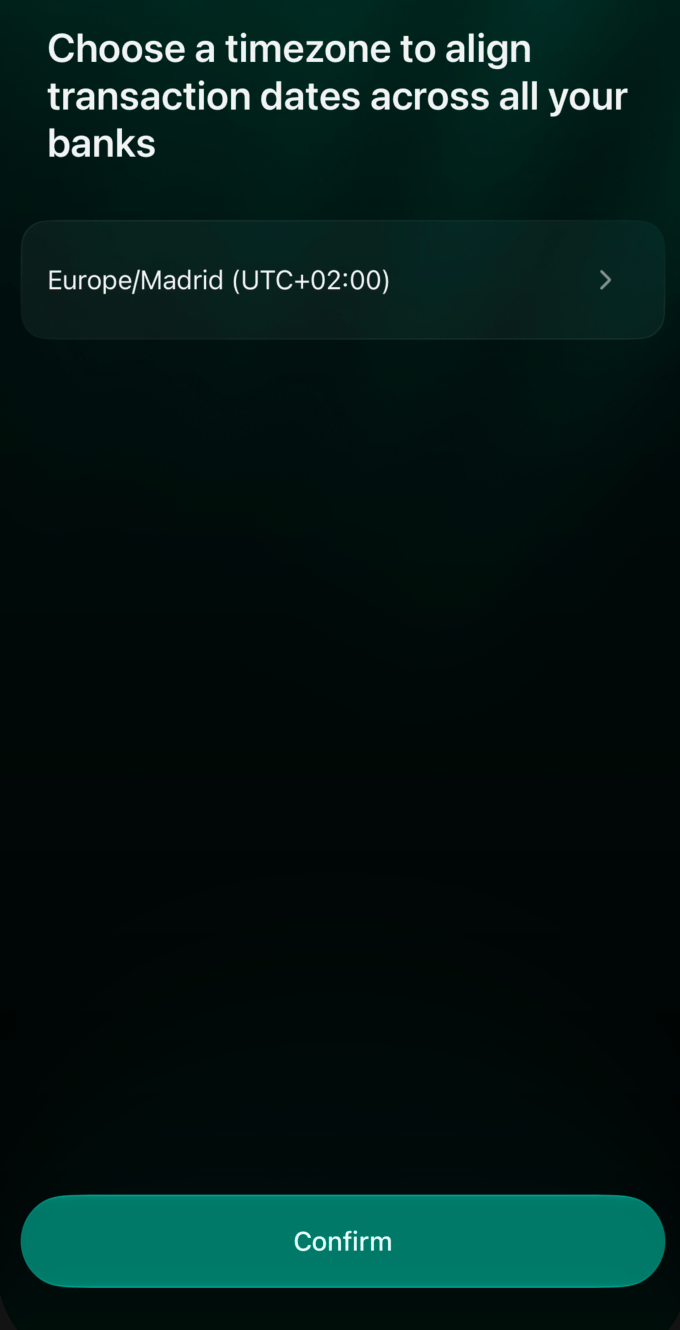 Check the time zone before confirming.