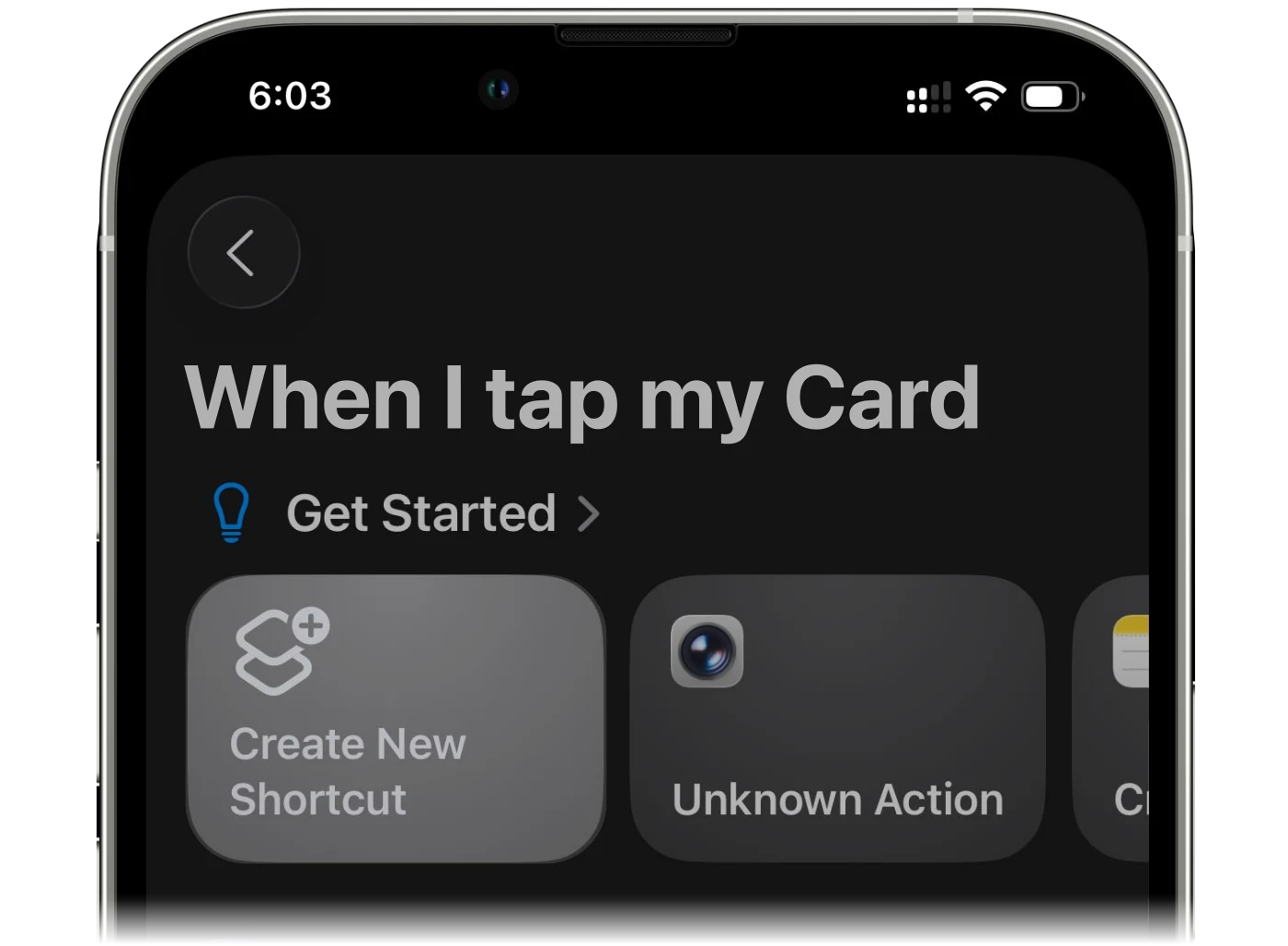 The Create New Shortcut button