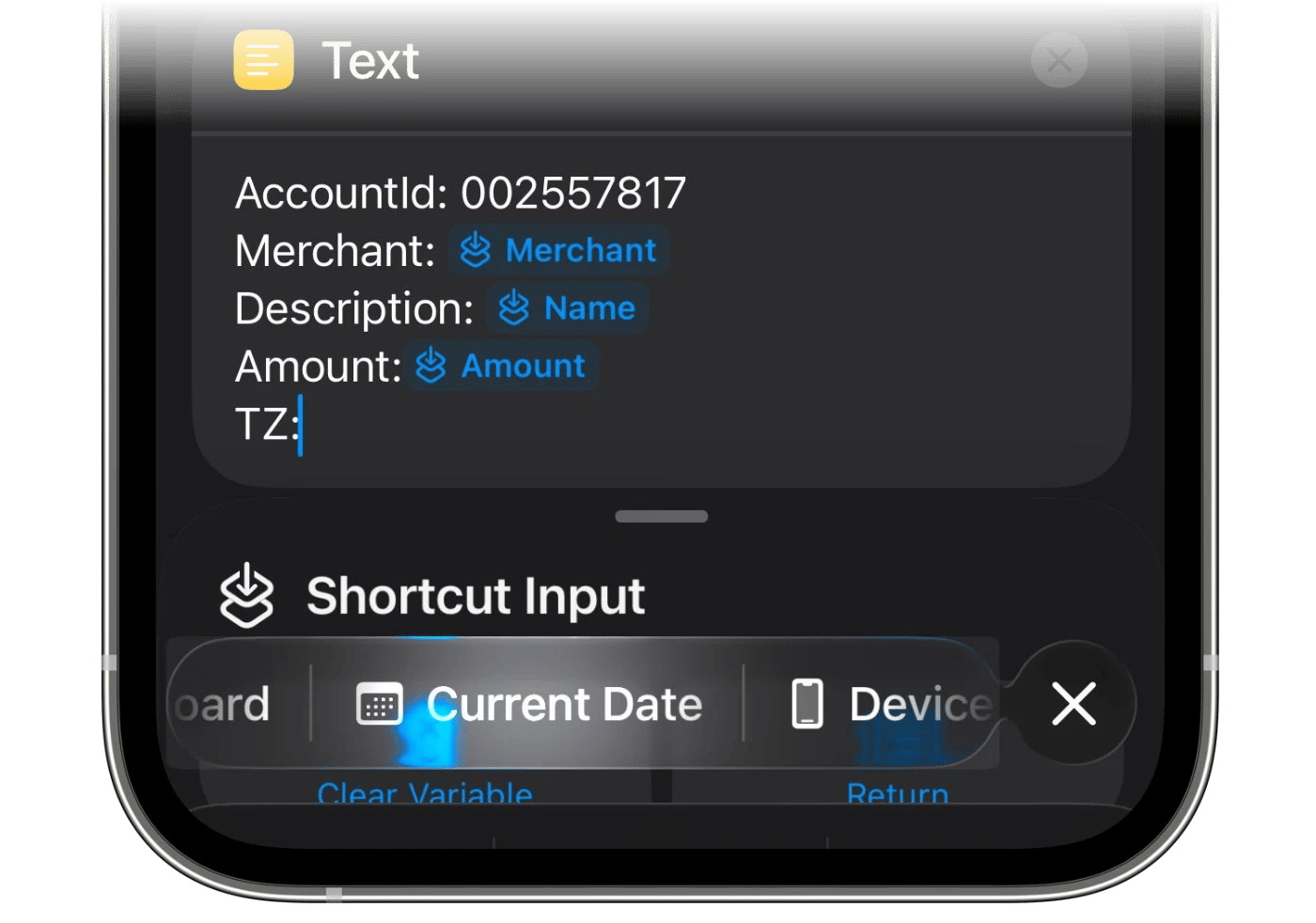 TZの行にCurrent Date変数を追加したところ
