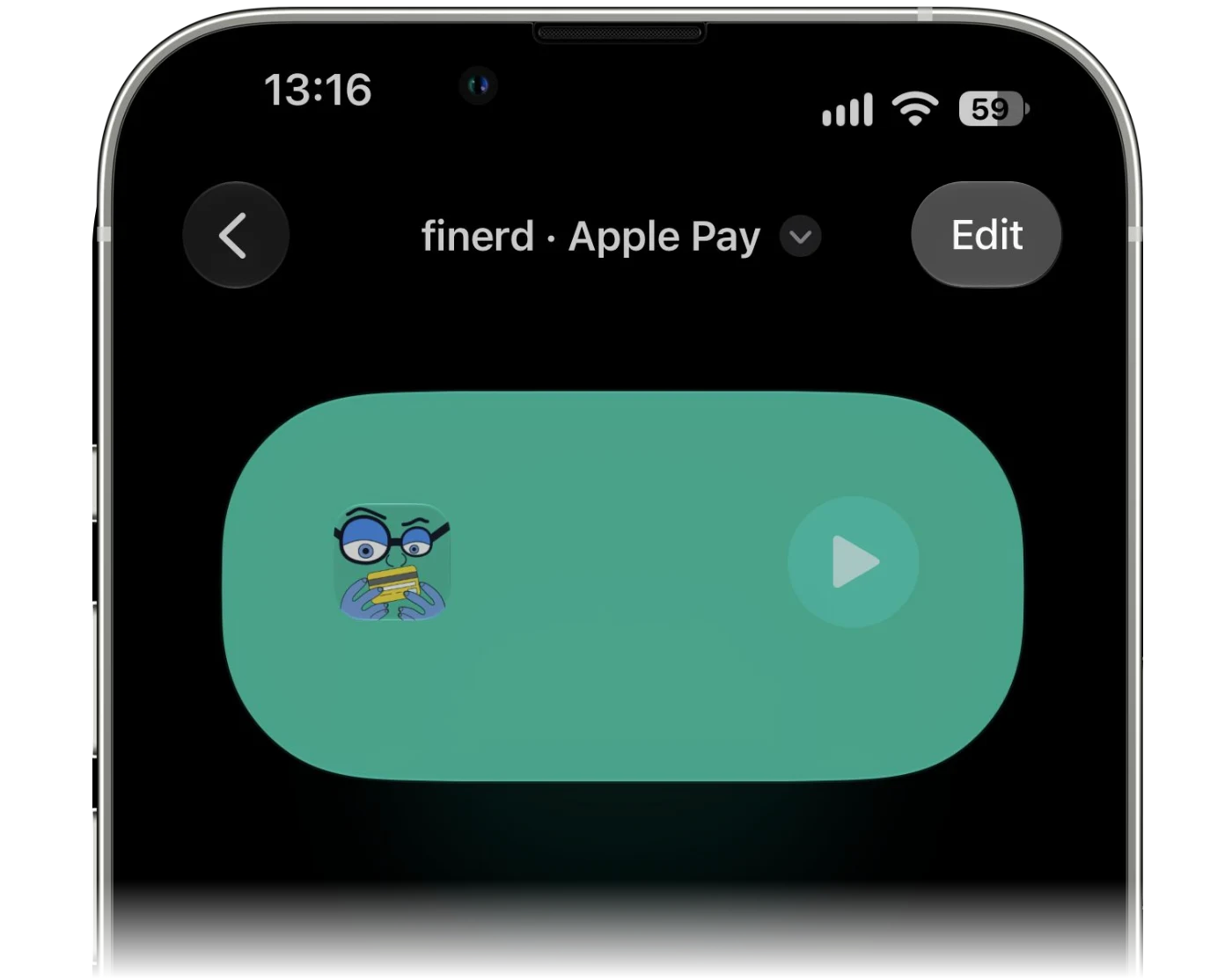 The shortcut summary card with the Edit button
