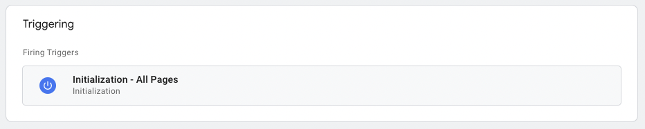 screenshot of trigger section