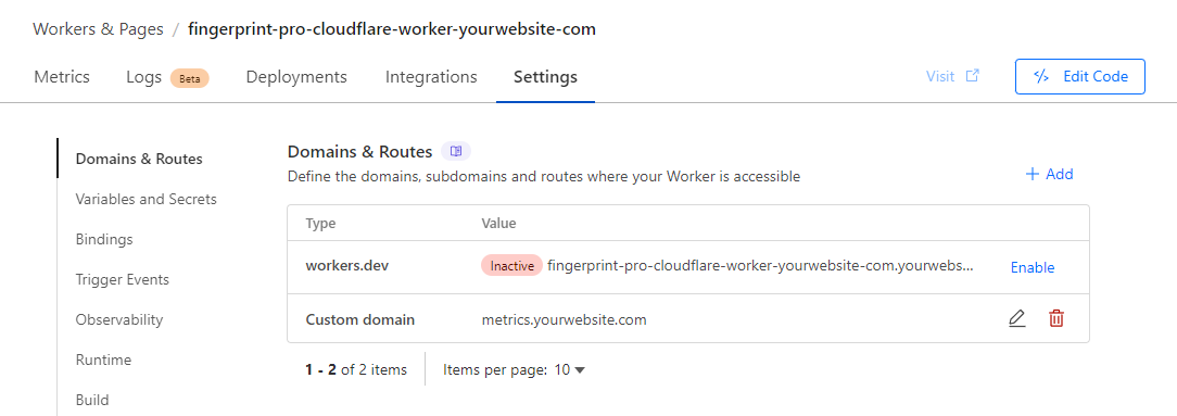 Cloudflare add custom domain