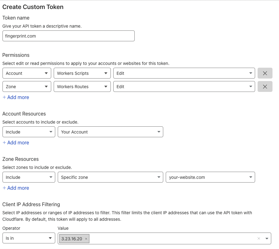 API Token Creation Form