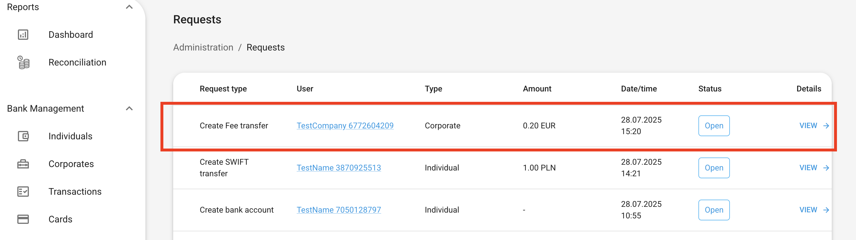 Fee Transaction Approval