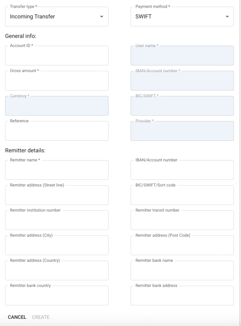 Create Incoming Transaction