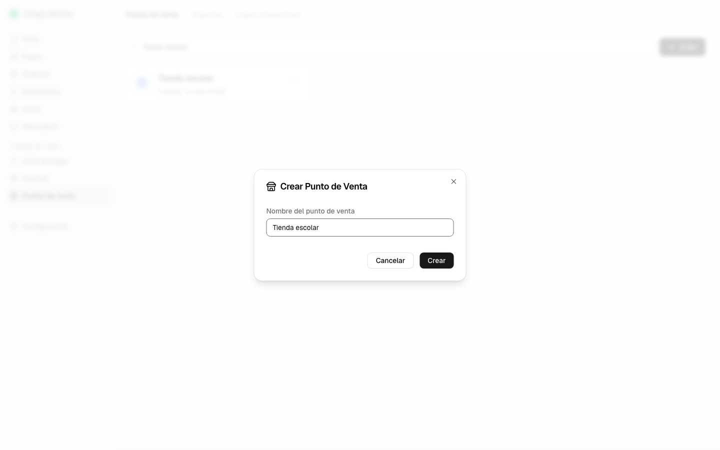 Creación de un punto de venta con un nombre identificable