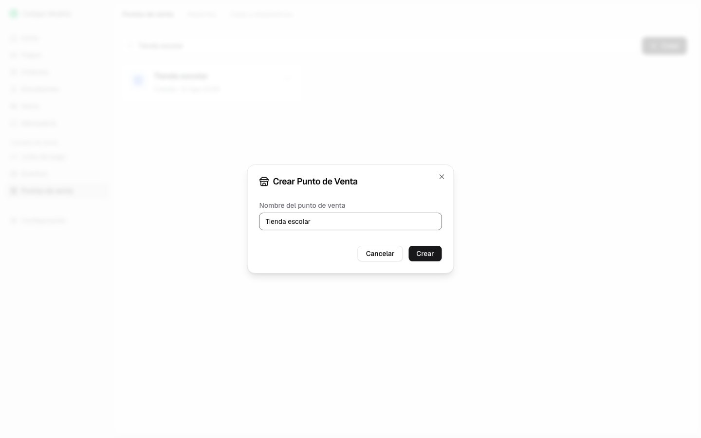 Creación de un punto de venta con un nombre identificable
