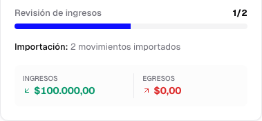 Revisión de ingresos en uno de dos después de conciliar el primer movimiento