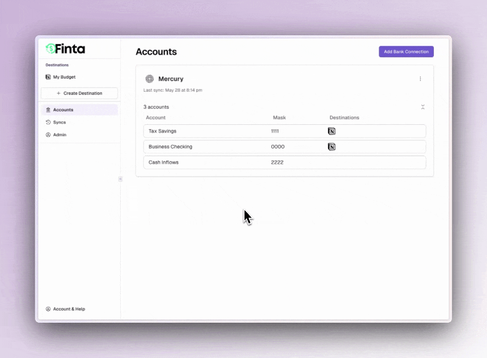 Set Sync Start Date on Bank Connection