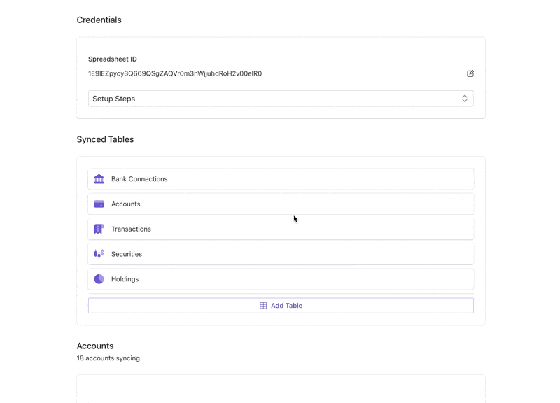 create table configuration from scratch