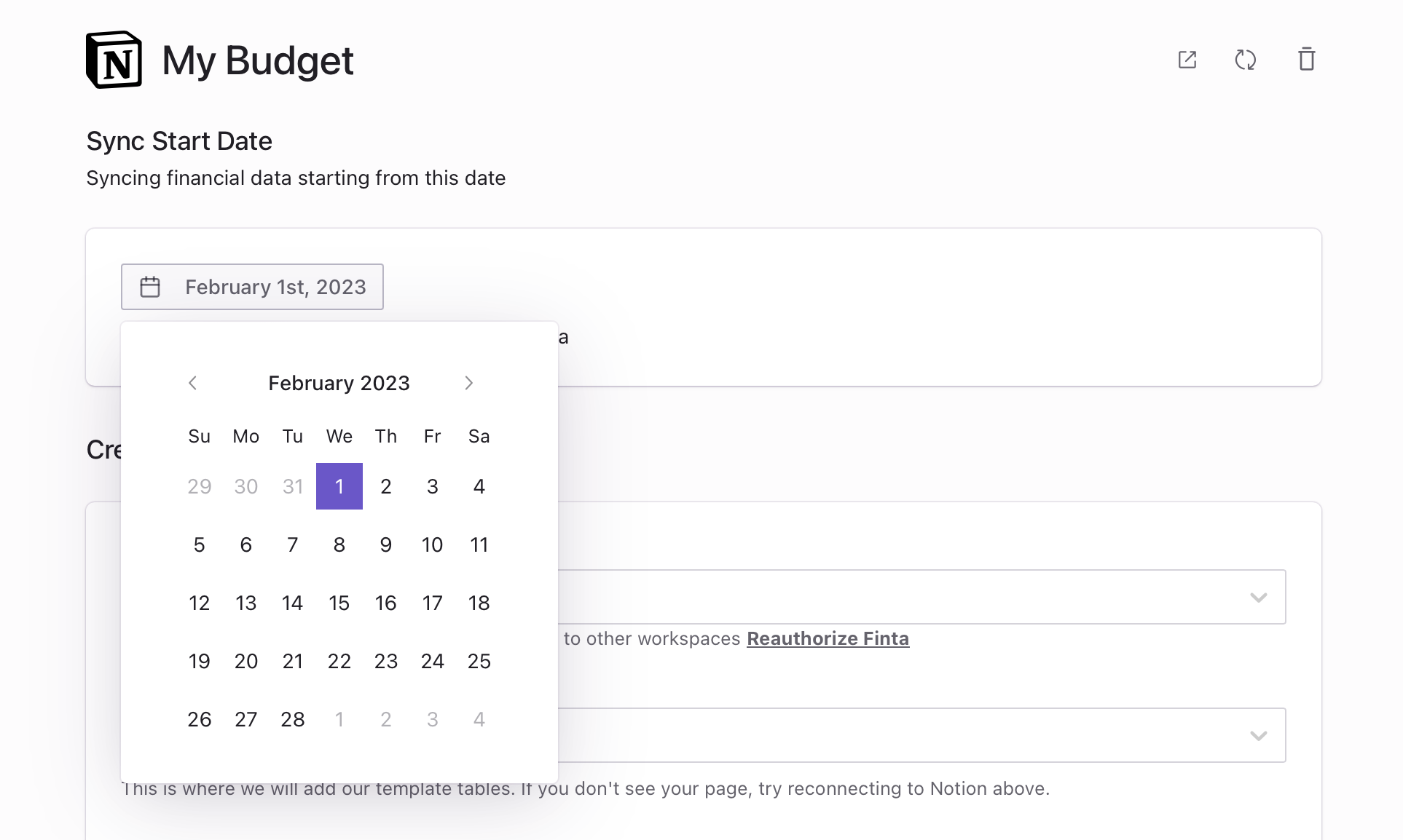 sync start date