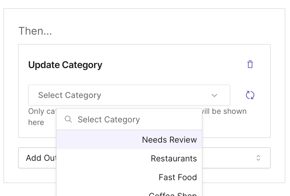 category outcome