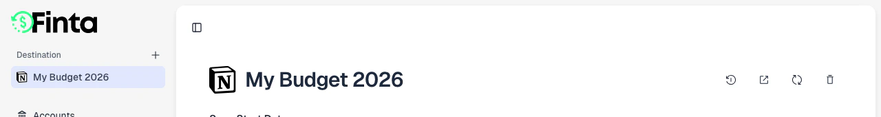 Destination name updated in sidebar and heading
