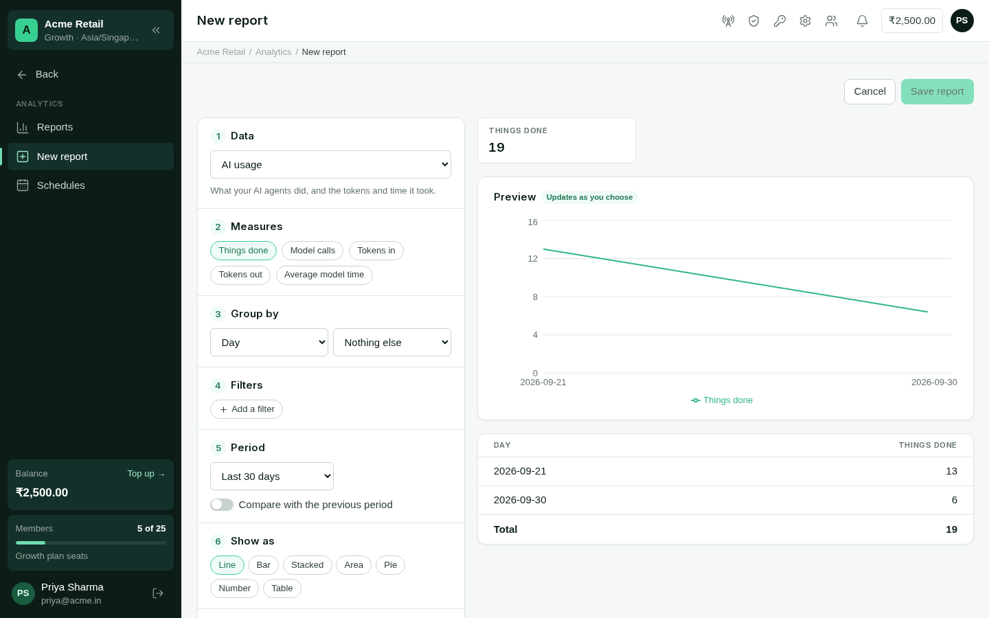 The report designer