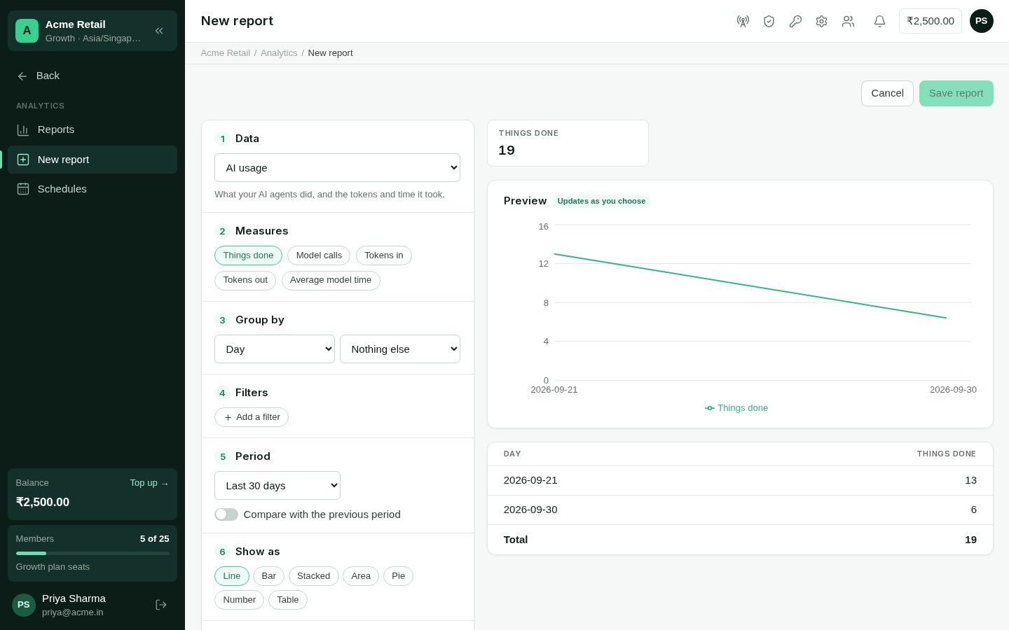 The report designer