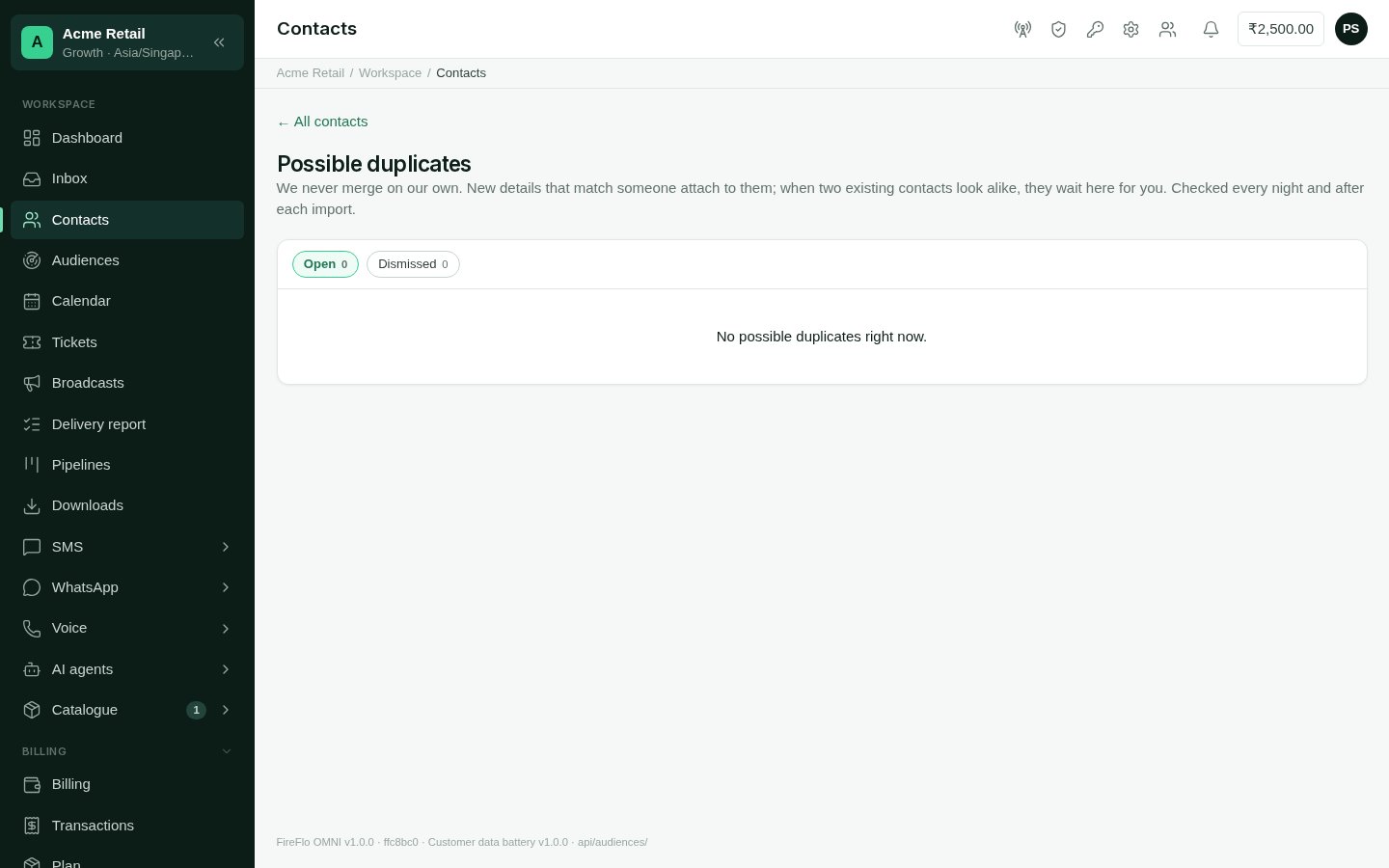 Pairs of contacts that may be the same person, with the reason and a Merge button