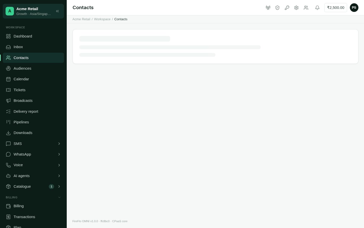 A contact page with the header, stat tiles, messages, campaigns, tags and notes