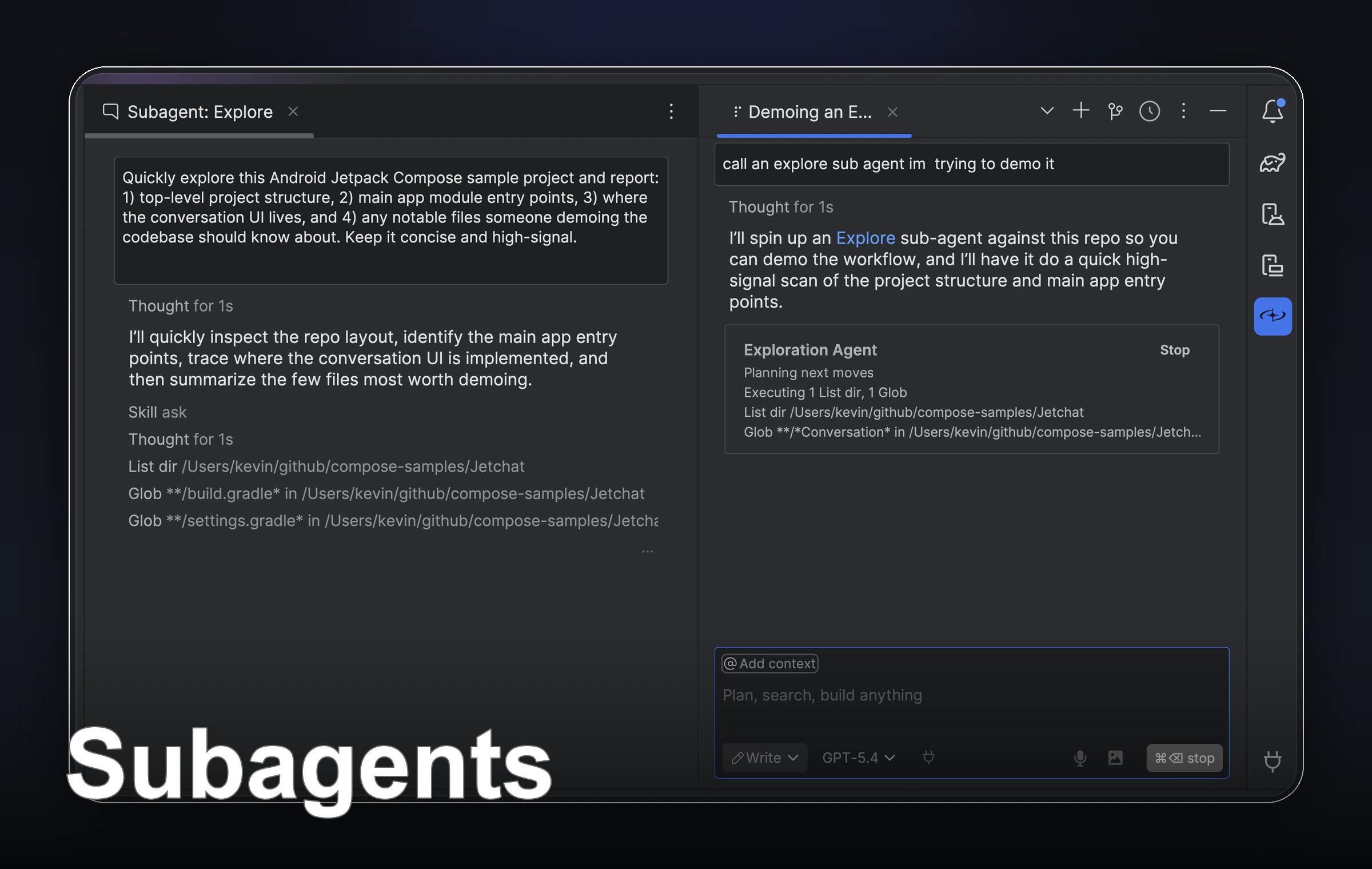 Subagent docs context generation suggestion in the Firebender plugin