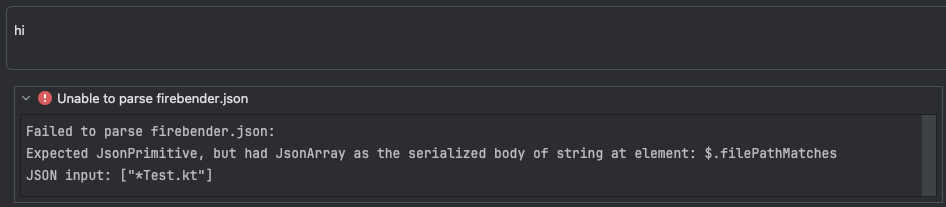 Unable to parse firebender.json feedback