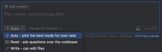 Mode picker for Firebender Agent
