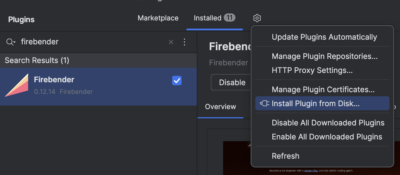 Install Plugin from Disk