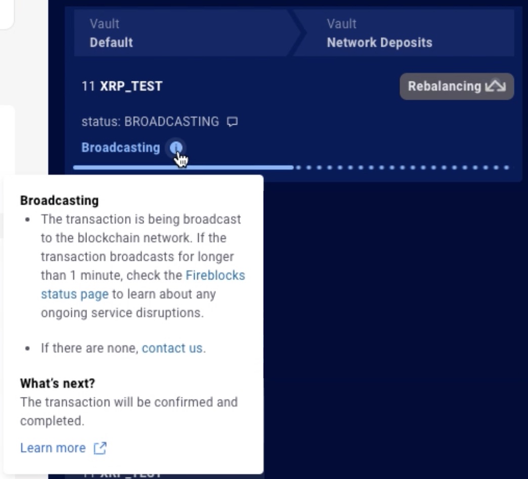 Sub-Statuses - Fireblocks Developer Docs
