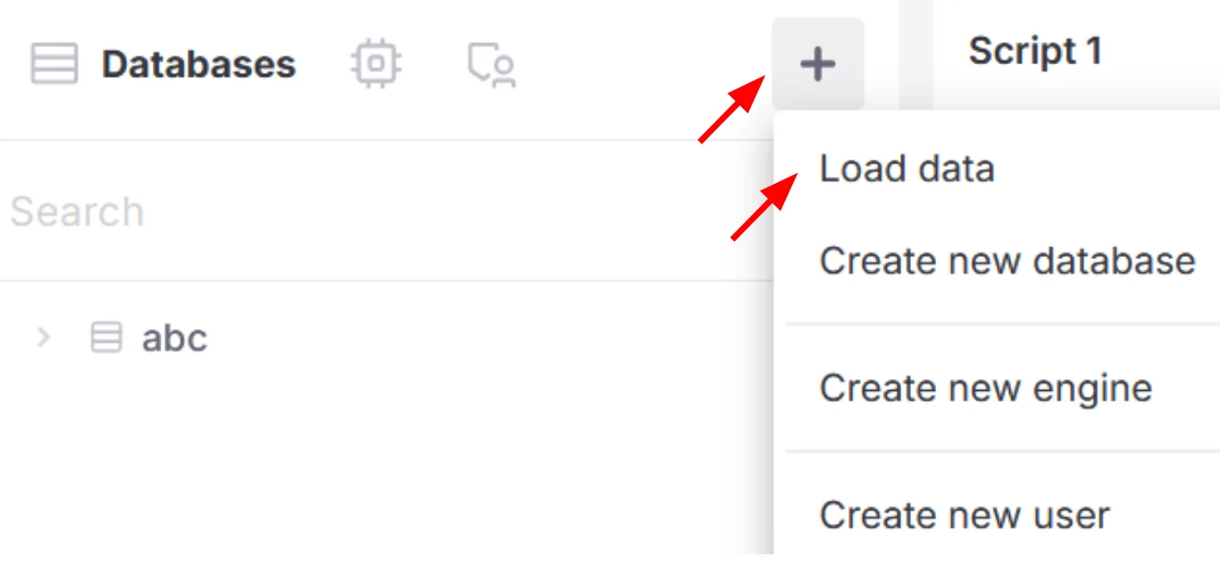 To launch the wizard, select the plus icon in the left navigation pane of the Firebolt Workspace.
