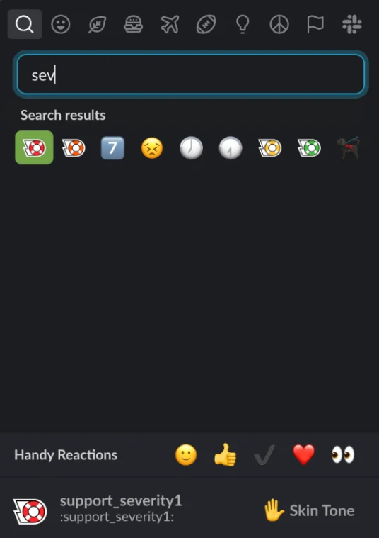Slack severity emoji selection