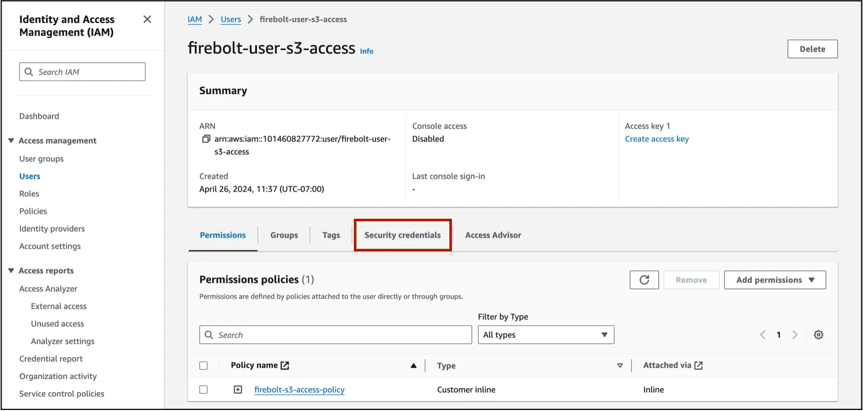 Security Credentials