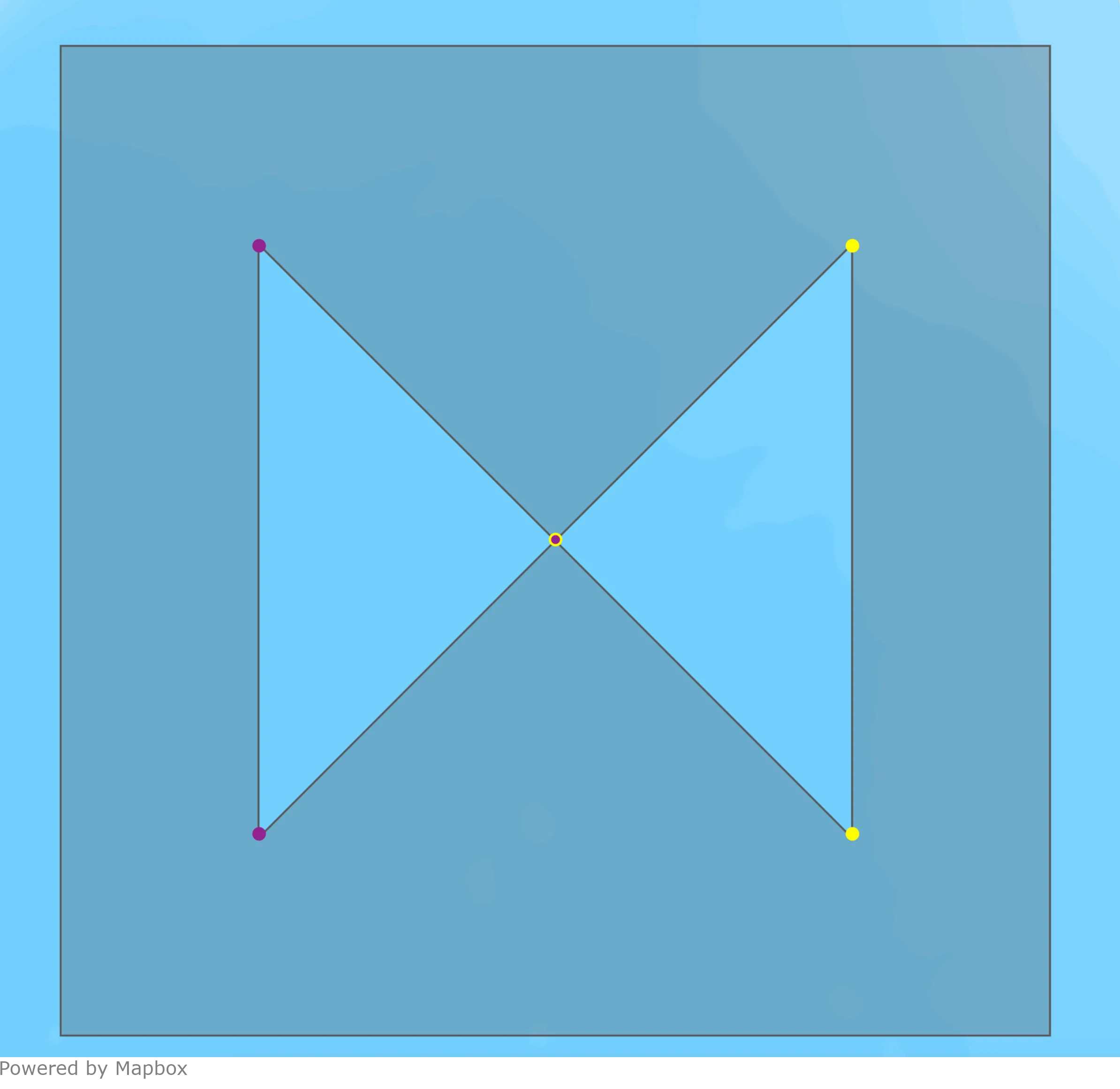 The same Polygon but the hole has been split into two holes with no intersections.