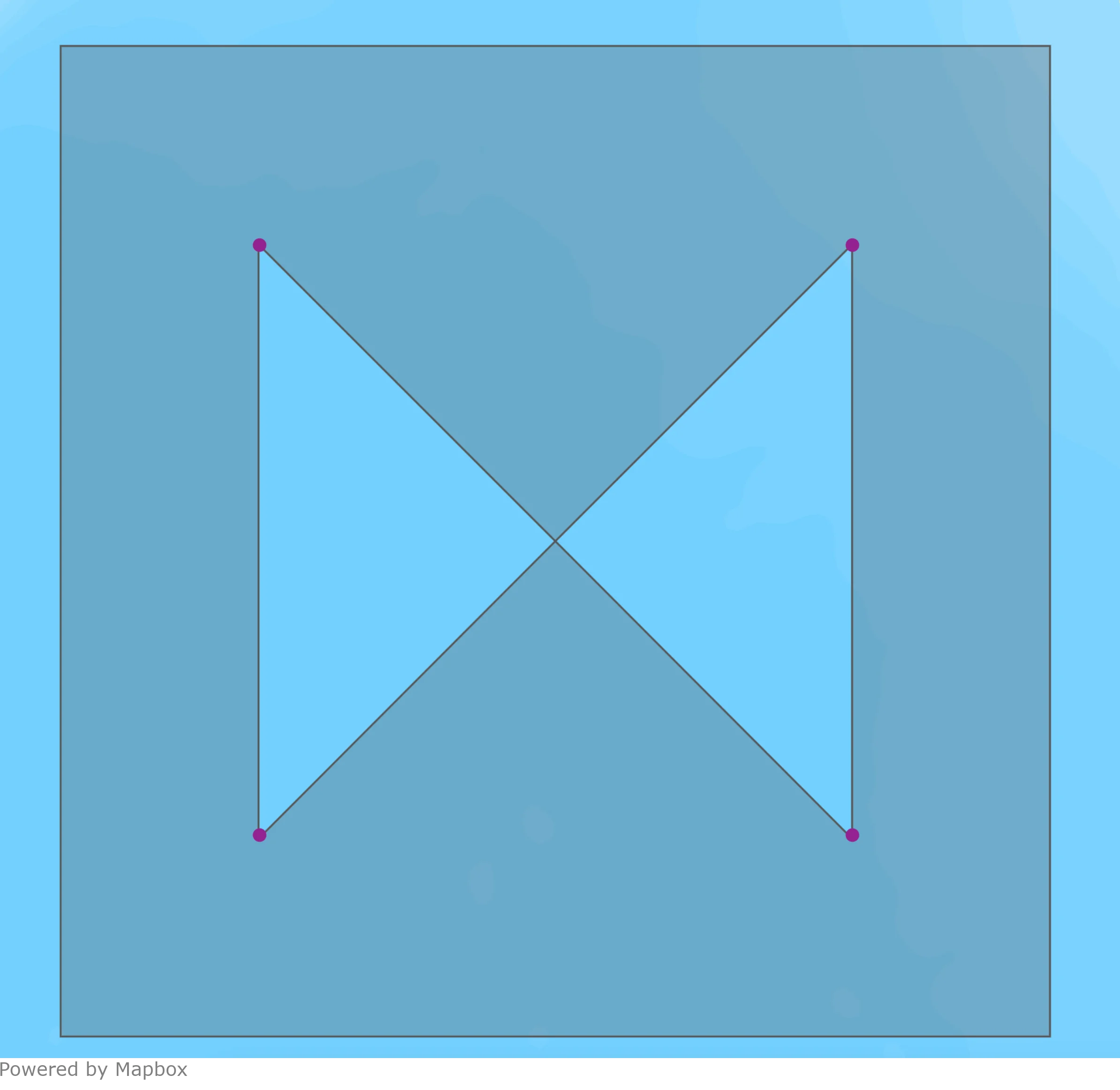 A Polygon with a hole that intersects itself.