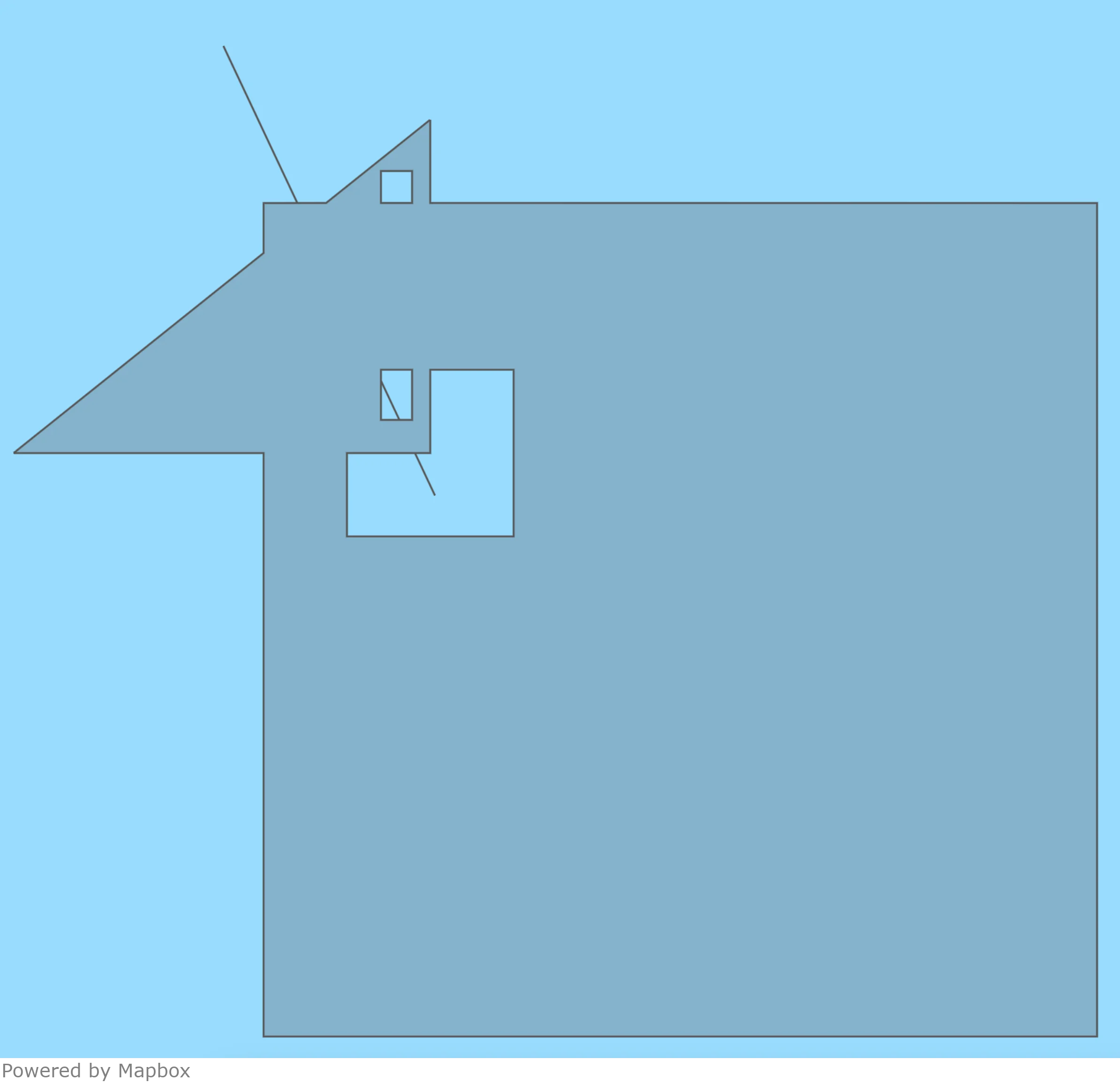 A single Polygon that combines the two input Polygons and three LineStrings covering the parts of the input LineString not covered by Polygons.