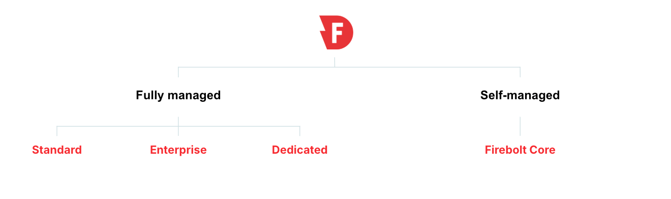 Firebolt offers fully-managed and self-managed deployment models