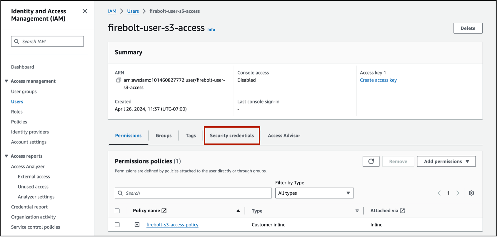 Security Credentials