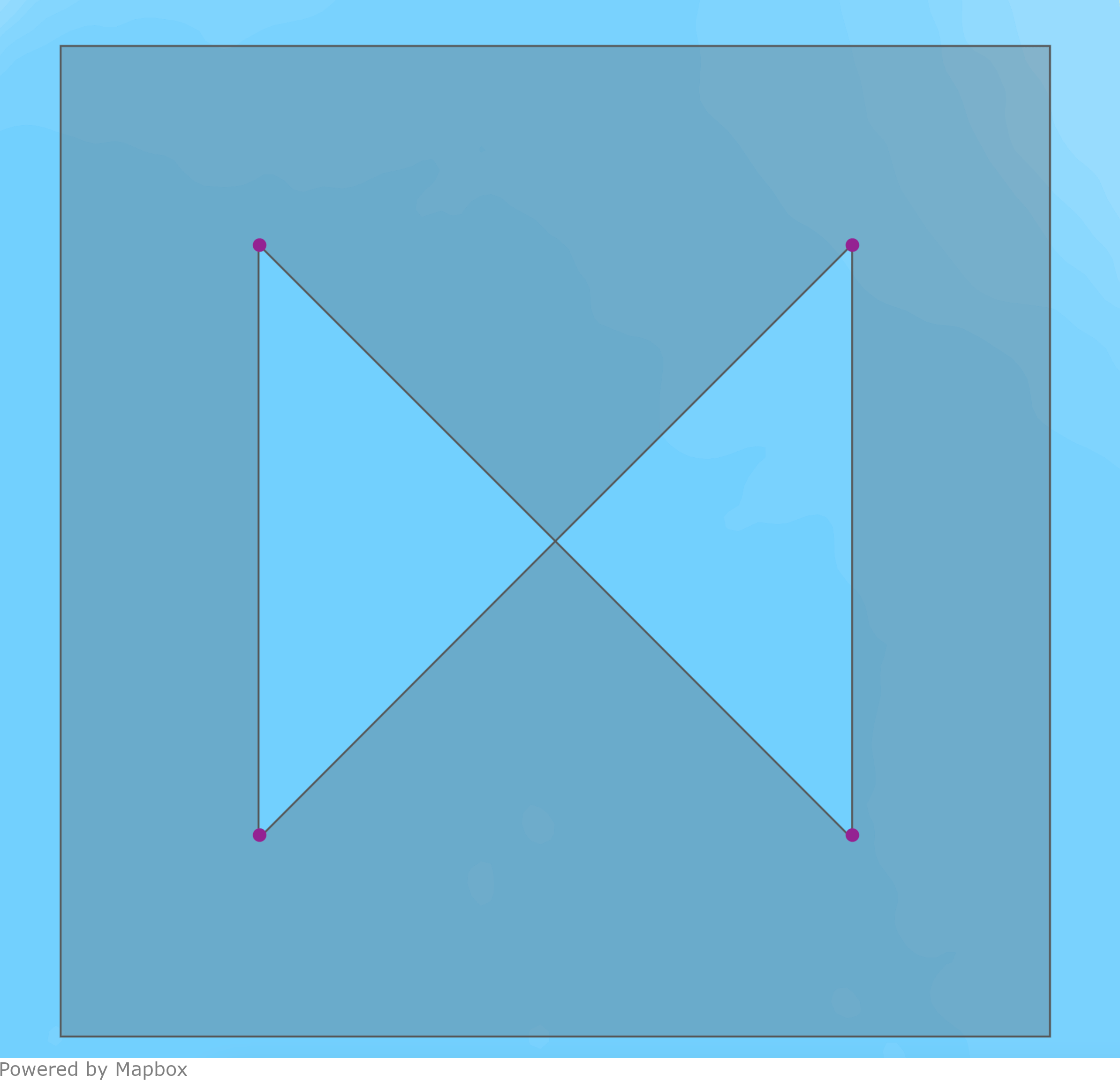 A Polygon with a hole that intersects itself.