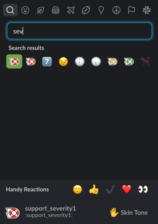 Slack severity emoji selection