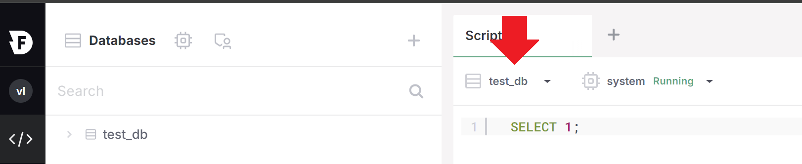 database selector
