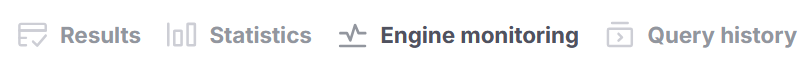 Icon showing the engine monitoring tab selected in the Firebolt Develop Workspace.