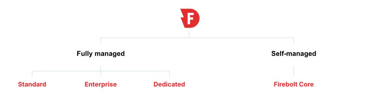 Firebolt offers fully-managed and self-managed deployment models