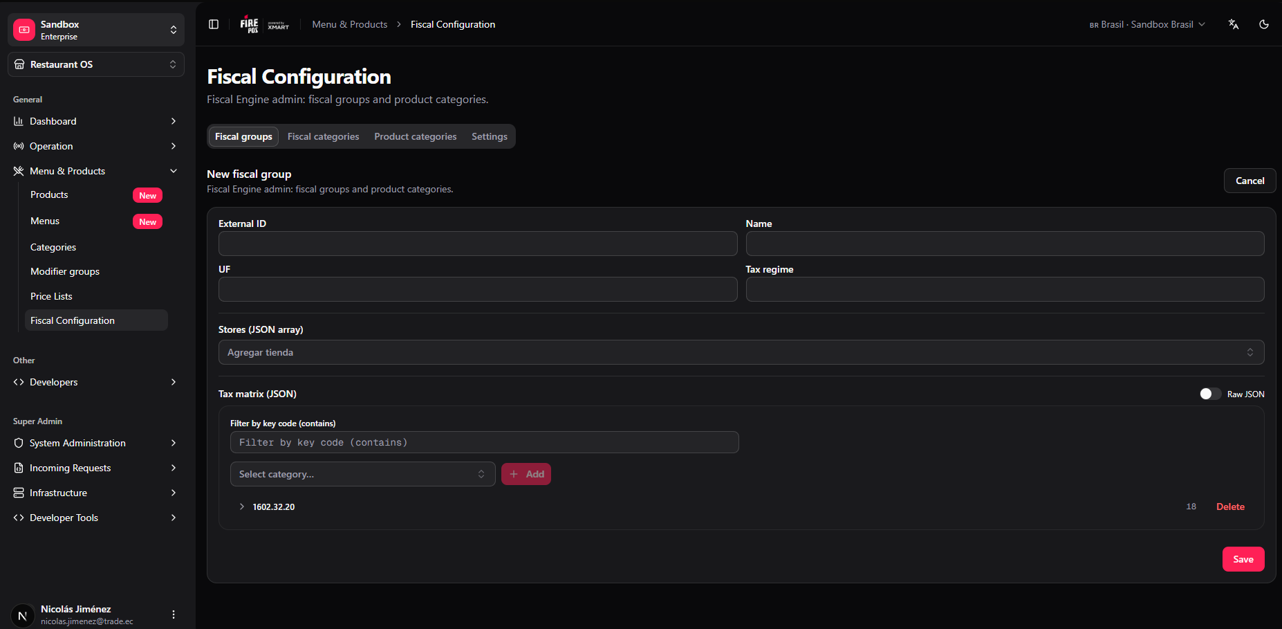 New fiscal group form