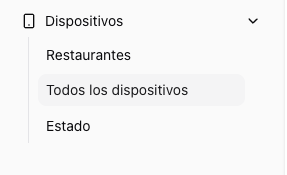 Devices submenu with the All devices option