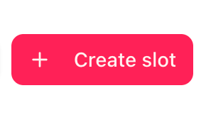 Terminals page with the Create slot button