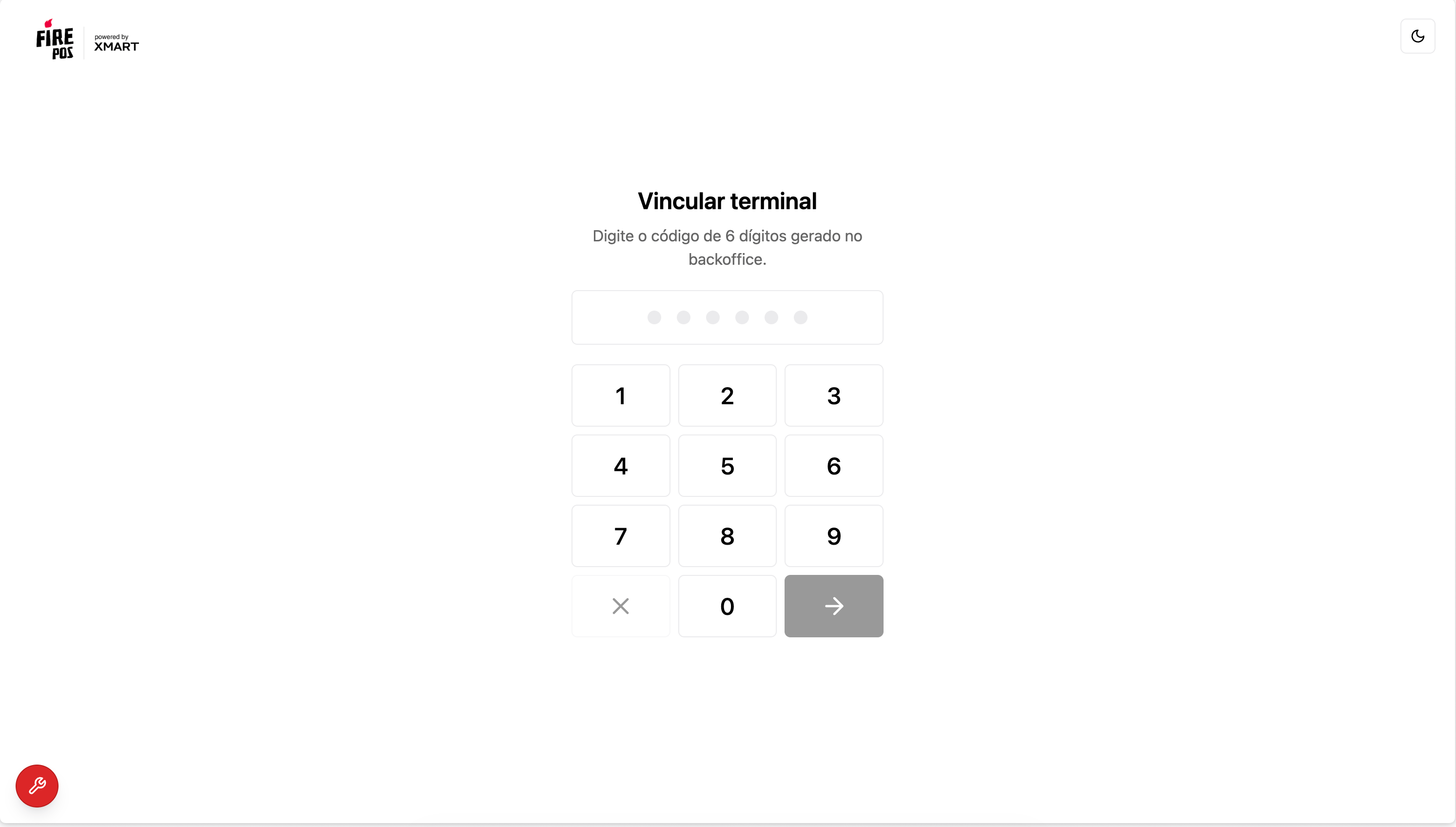 POS screen with the Link terminal title and the numeric keypad