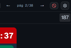 Top bar page indicator with previous and next arrows