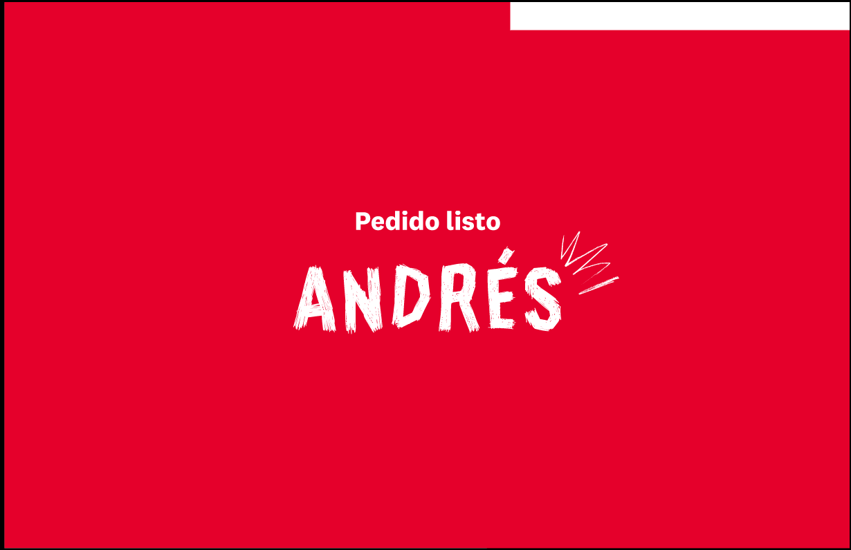 An order code highlighted when it becomes ready