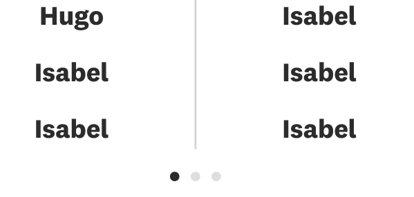 Pagination dots below the order lists